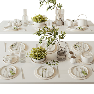  西餐 餐具 刀叉su模型 