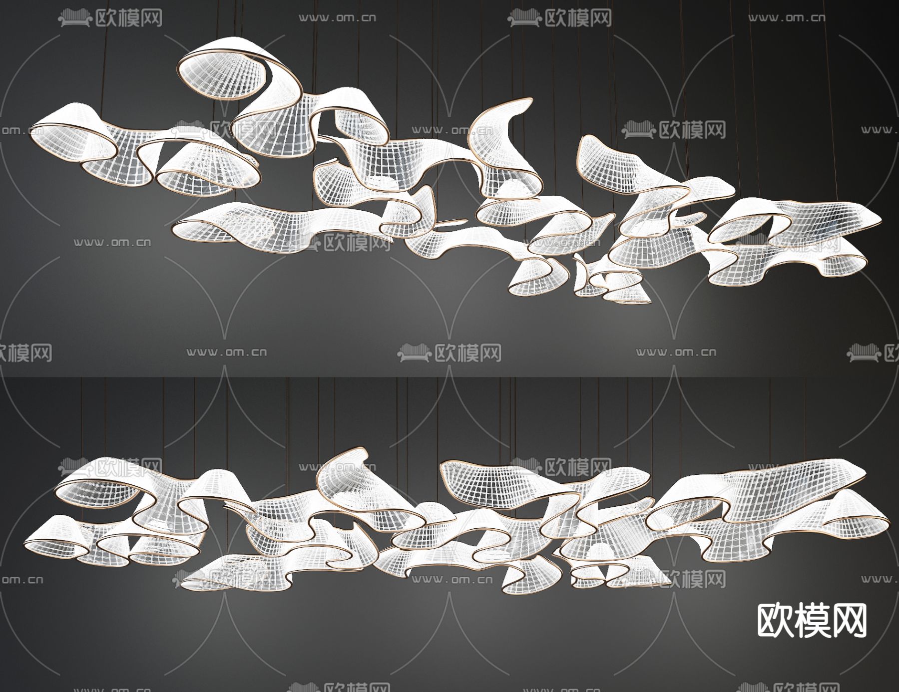 艺术吊灯su模型下载（渲染图1）