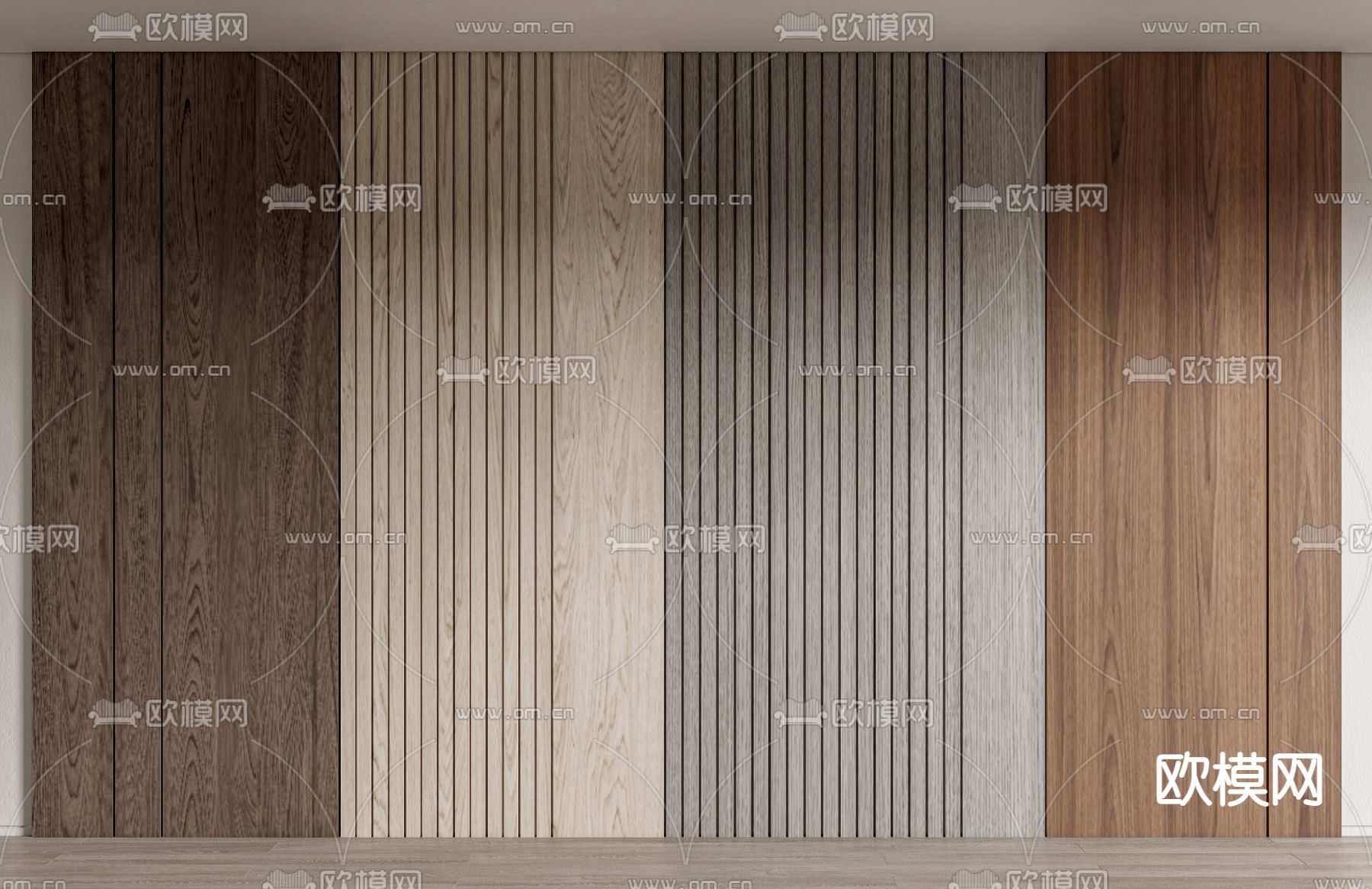 木饰面护墙板su模型