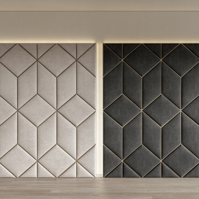 现代软包背景墙su模型