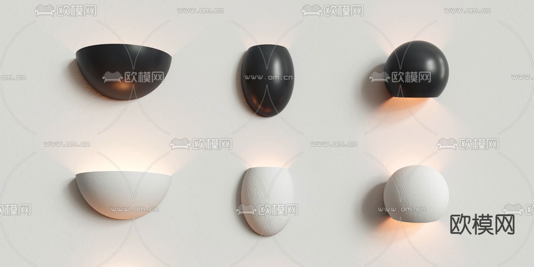 创意几何壁灯3d模型