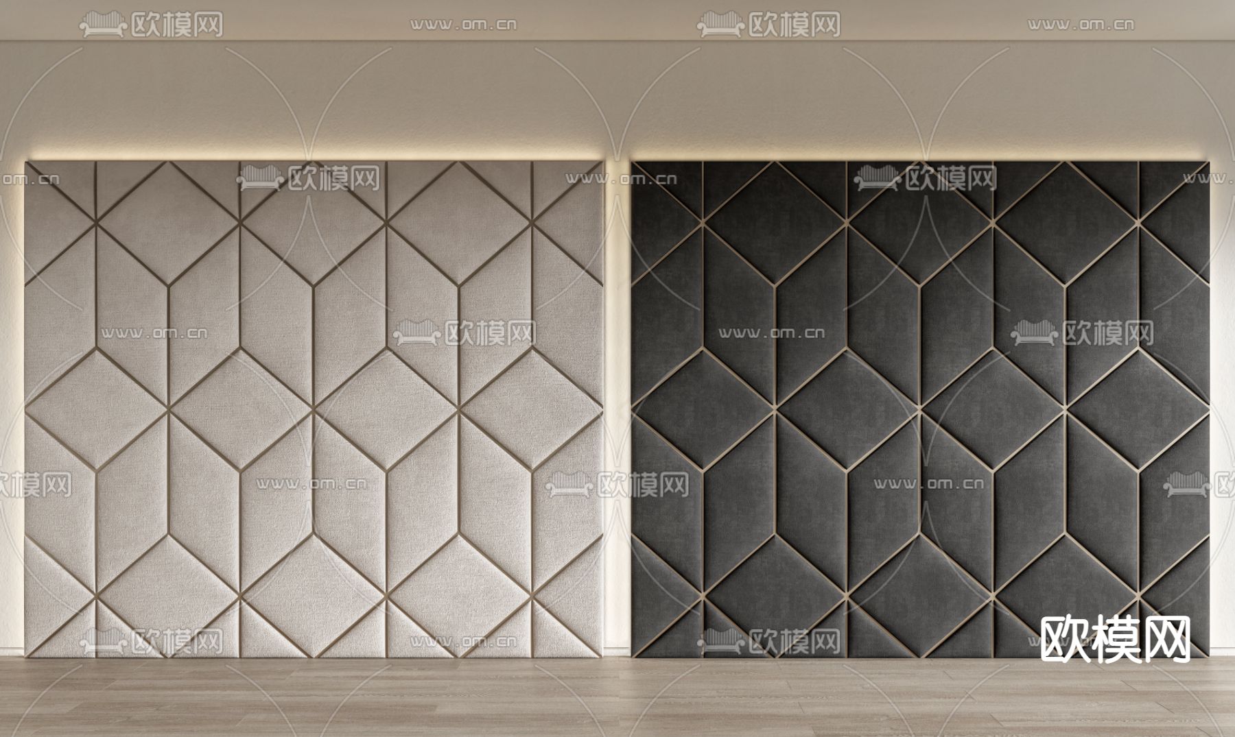 现代软包背景墙su模型