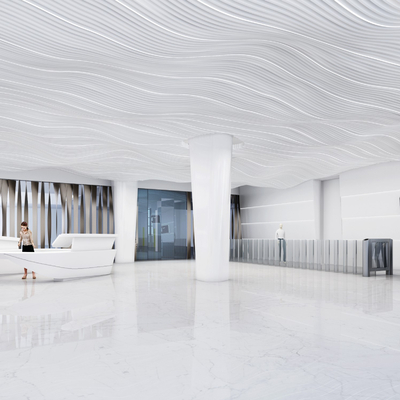  现代大堂前台 休息区su模型 