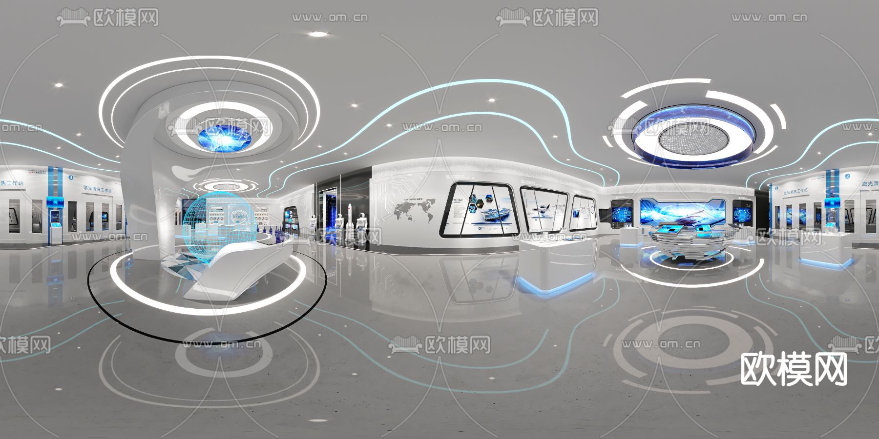 现代科技展厅CR全景3d模型