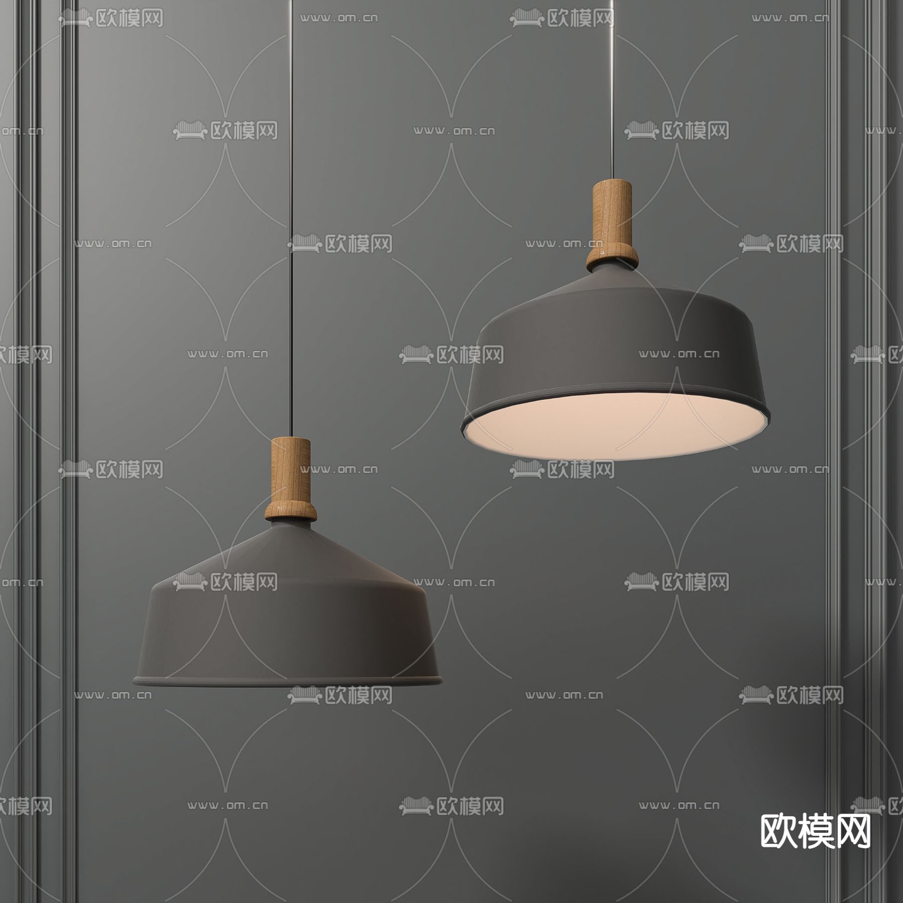 工业风吊灯3d模型下载_ID12249934_3dmax免费模型-欧模网