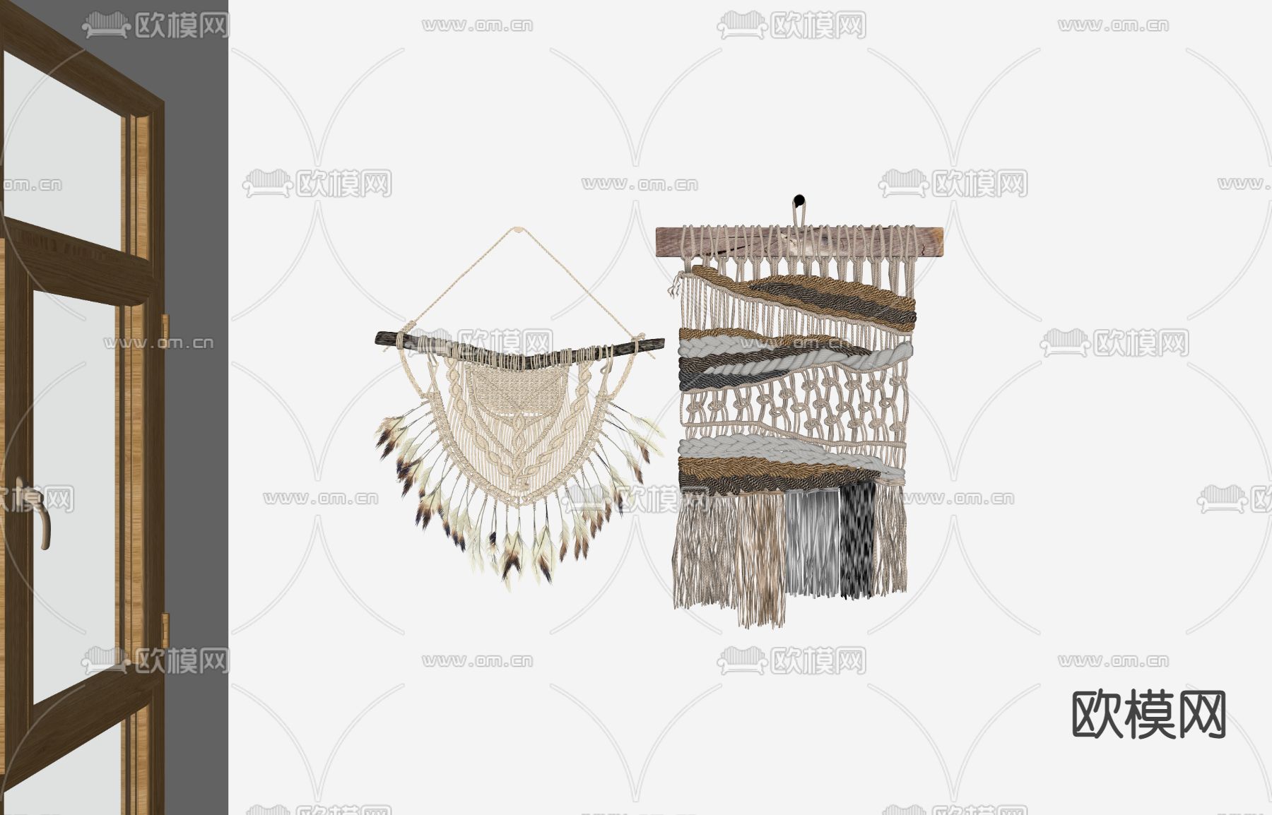 东南亚墙饰挂件su模型下载