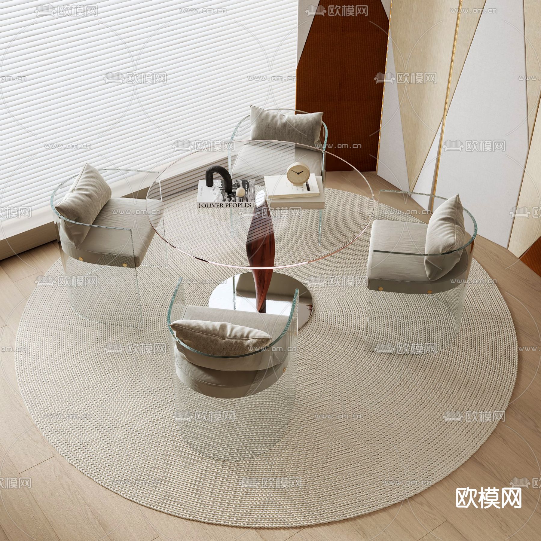 休闲桌椅 洽谈桌椅3d模型下载