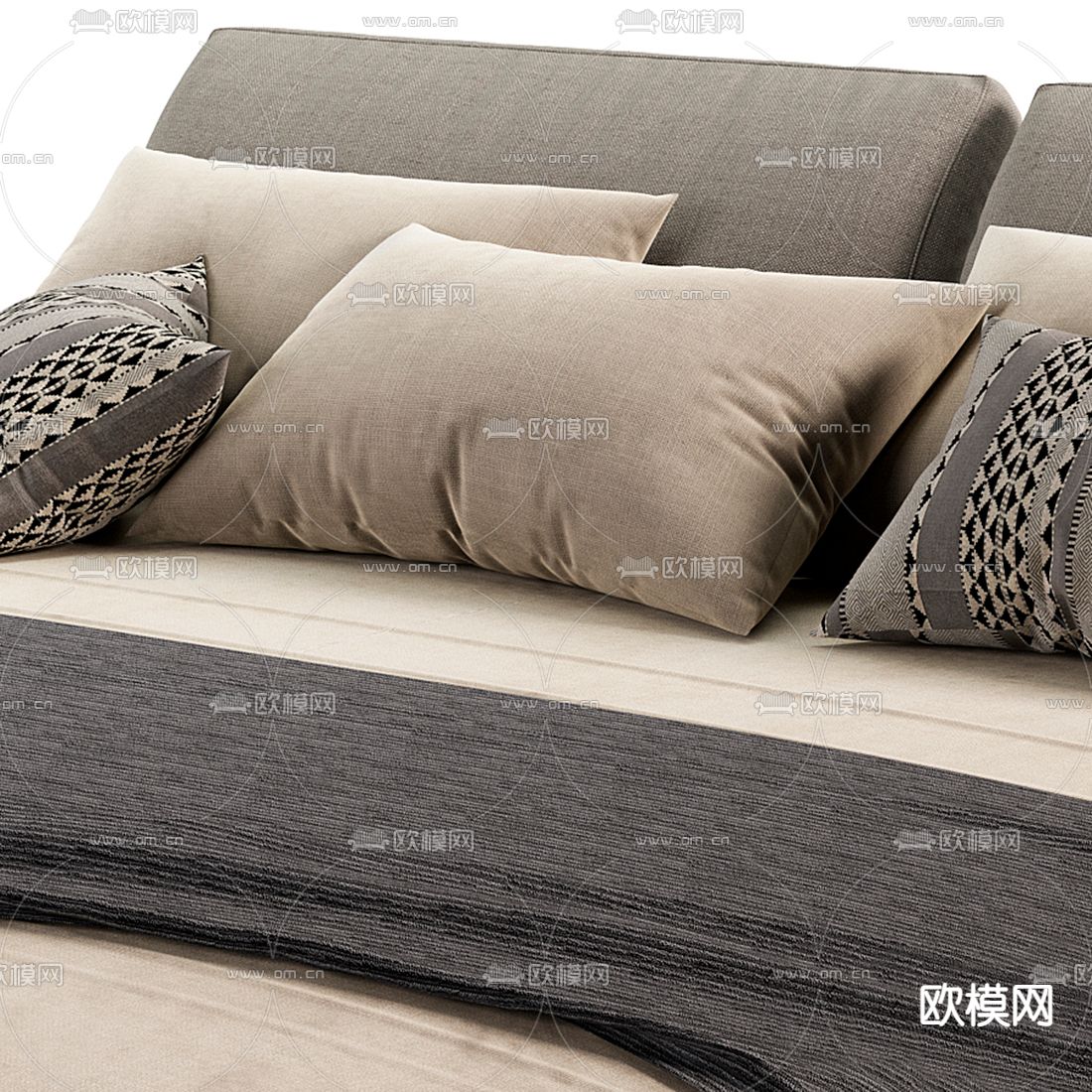 Bonaldo 现代双人床3d模型下载（渲染图3）