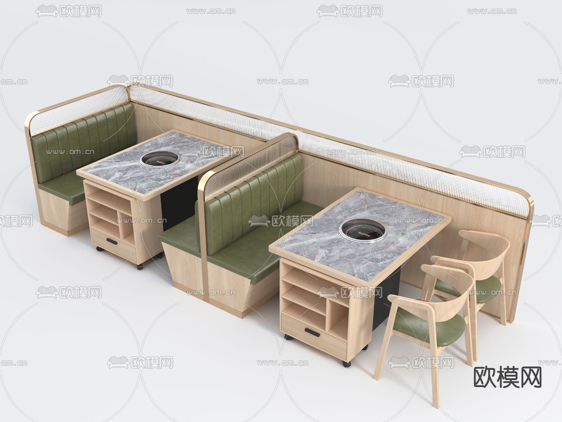 卡座沙发 多人沙发3d模型下载