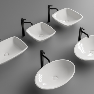  现代台上盆 洗面盆su模型 