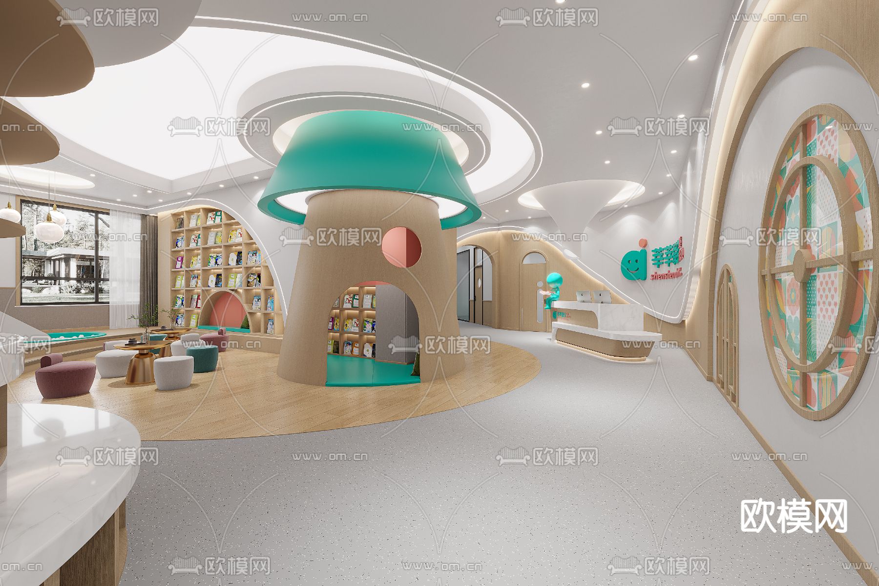 幼儿园阅读区 活动区 培训机构3d模型下载