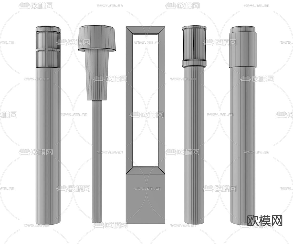 景观灯 路灯 草坪灯3d模型下载（渲染图2）