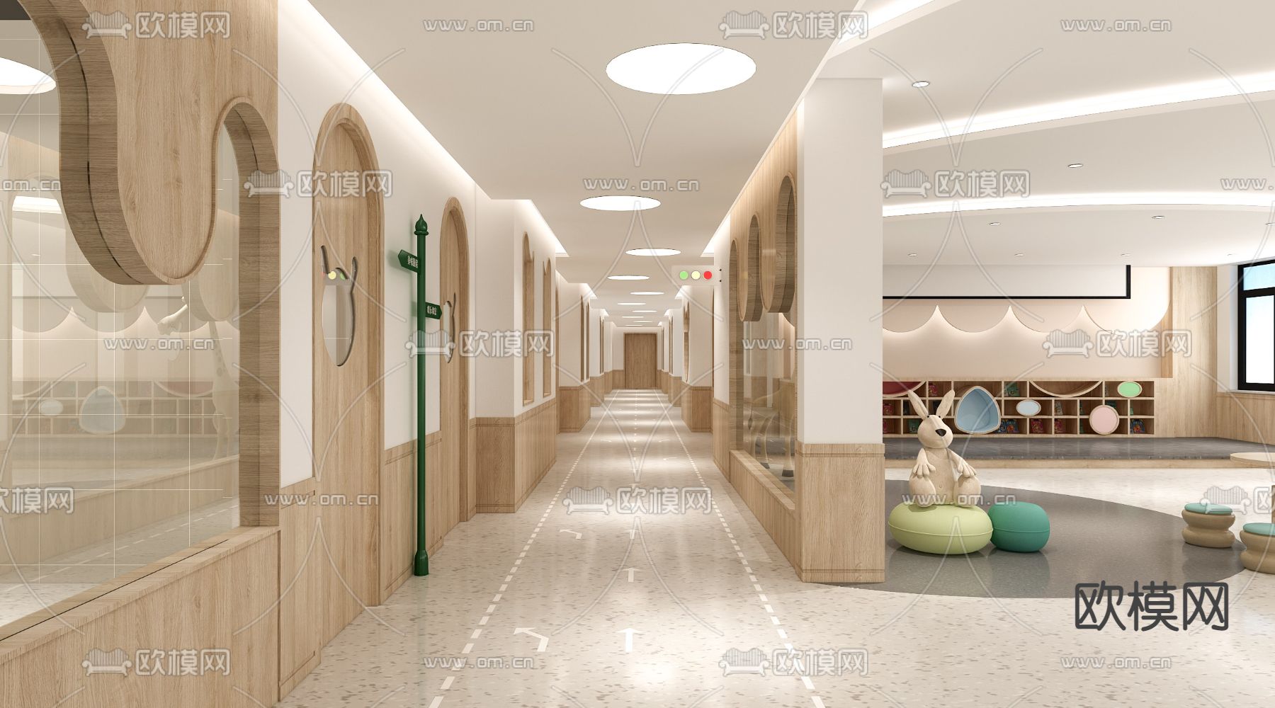 托育中心 幼儿园3d模型下载（渲染图2）