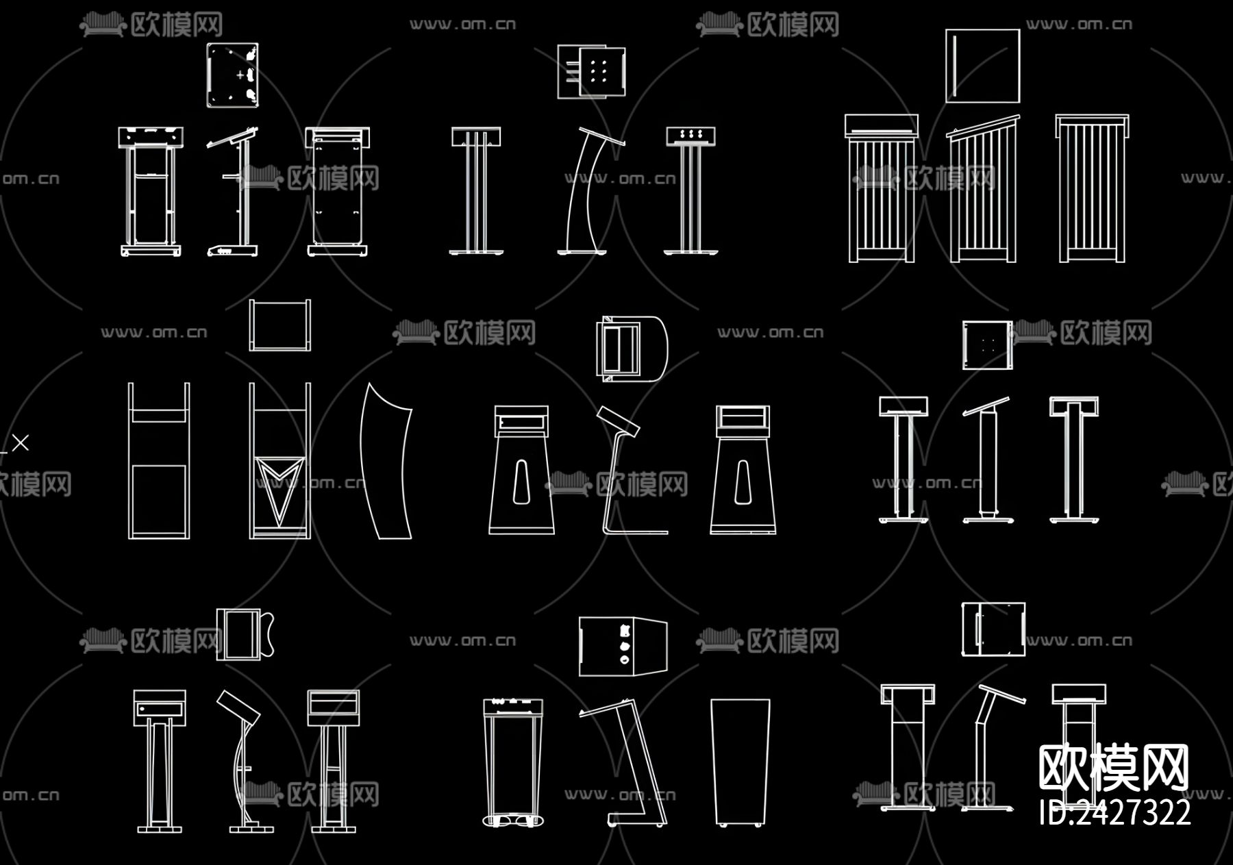 演讲台cad图库下载（渲染图3）