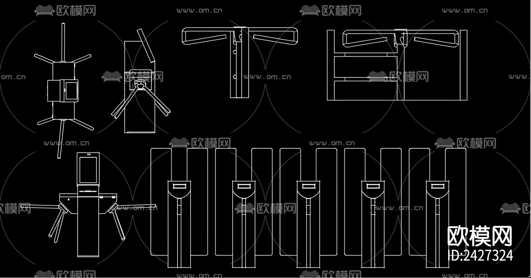 闸道cad图库下载（渲染图2）