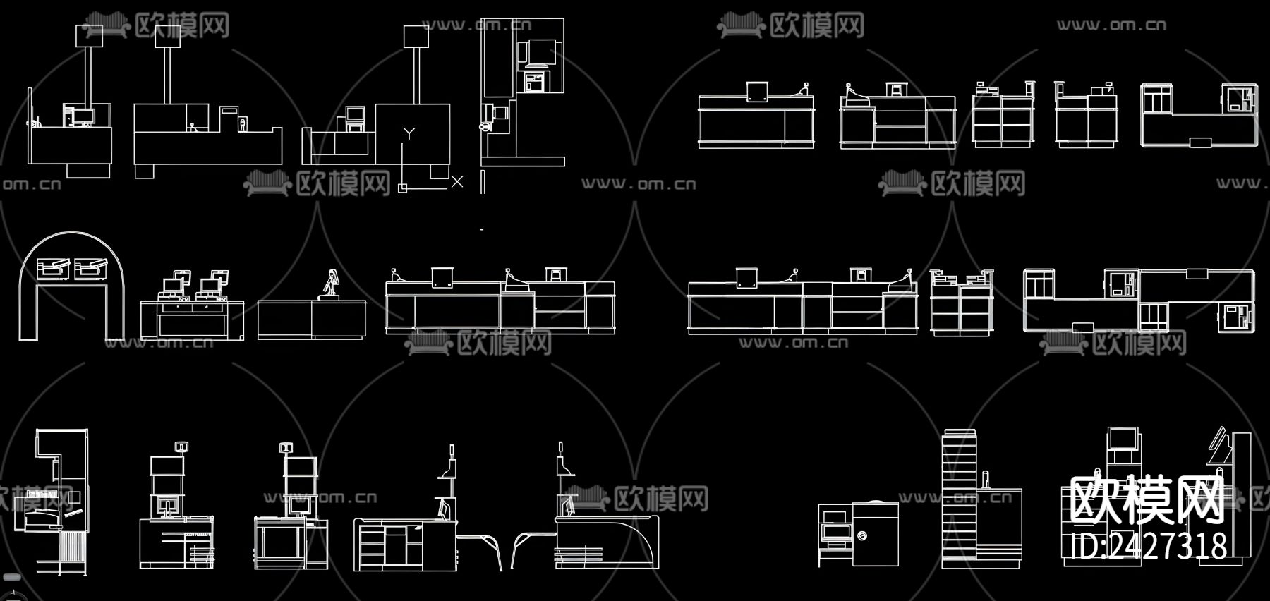 收银台cad图库下载（渲染图5）