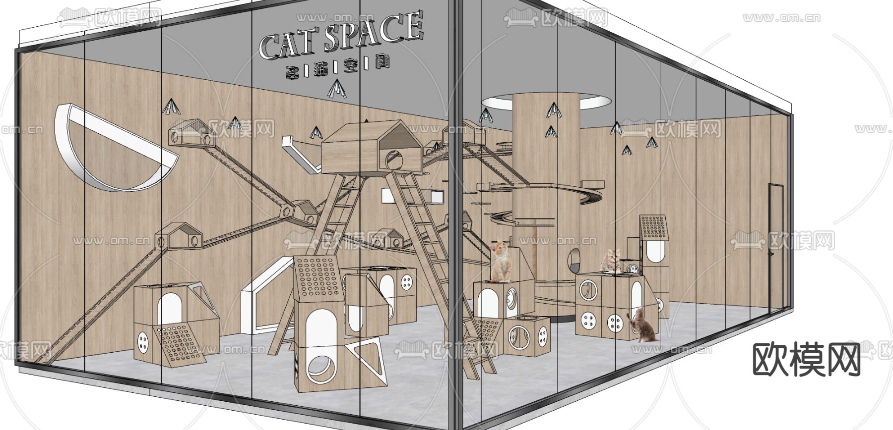 现代宠物店su模型下载（渲染图2）