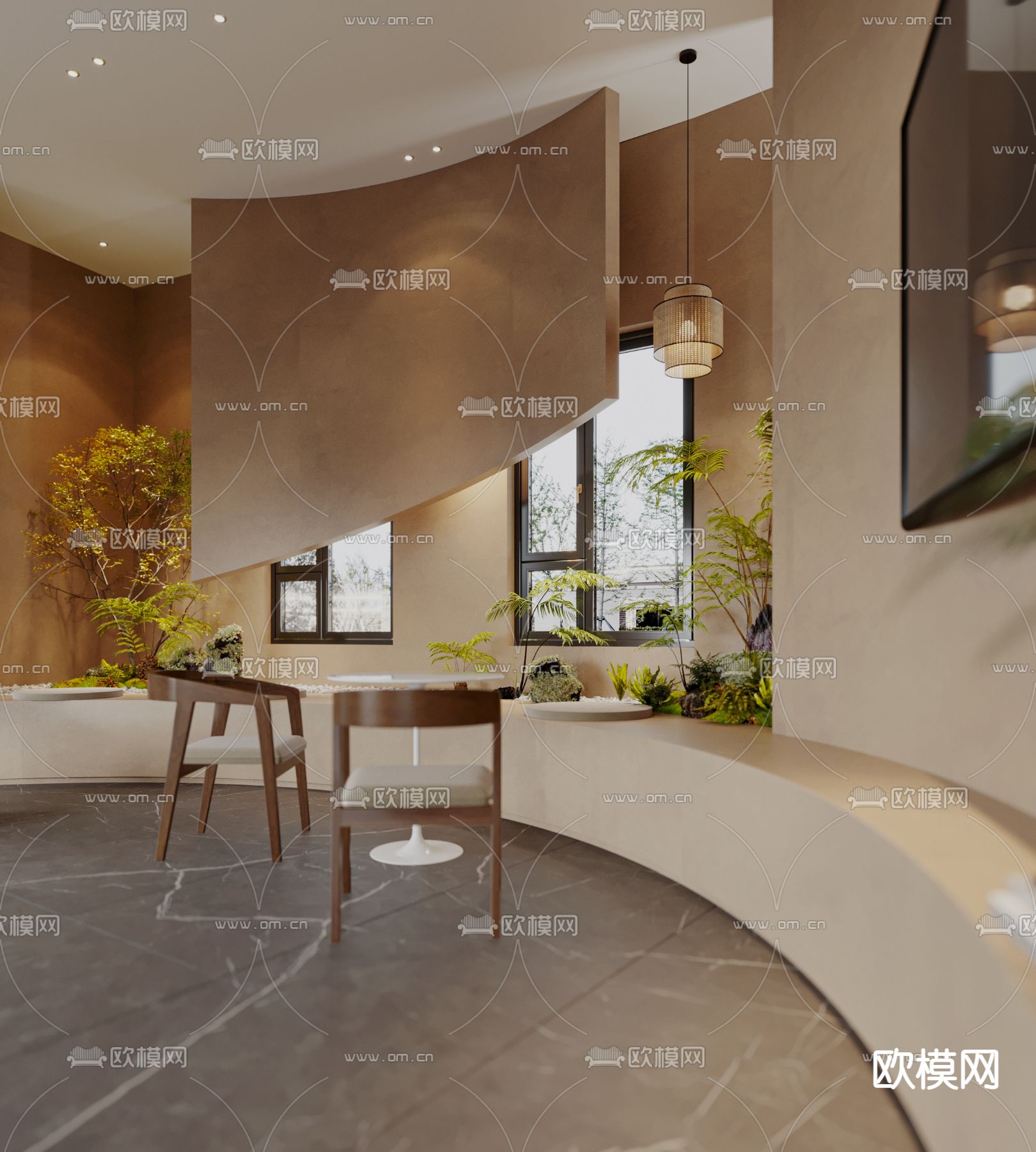 侘寂风茶楼3d模型