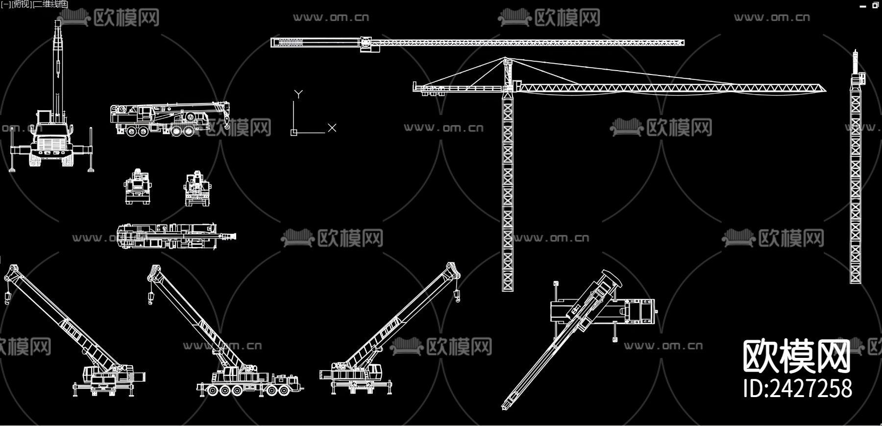 塔吊cad图库下载（渲染图5）