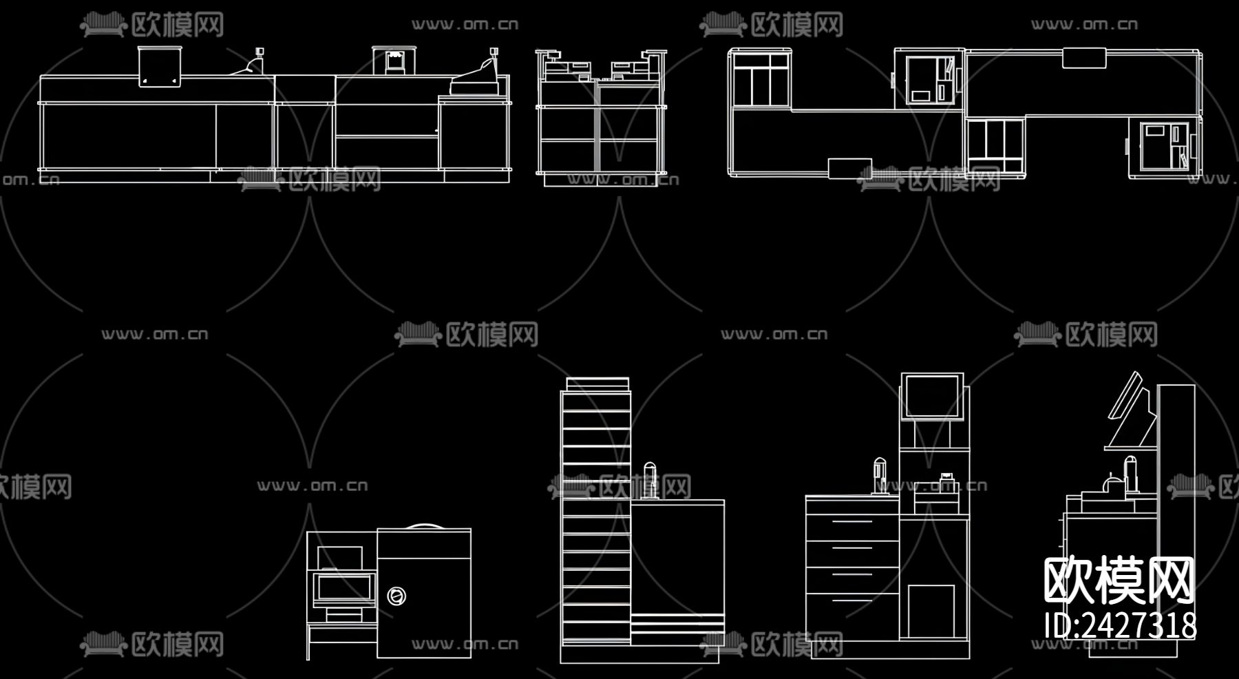 收银台cad图库下载（渲染图2）