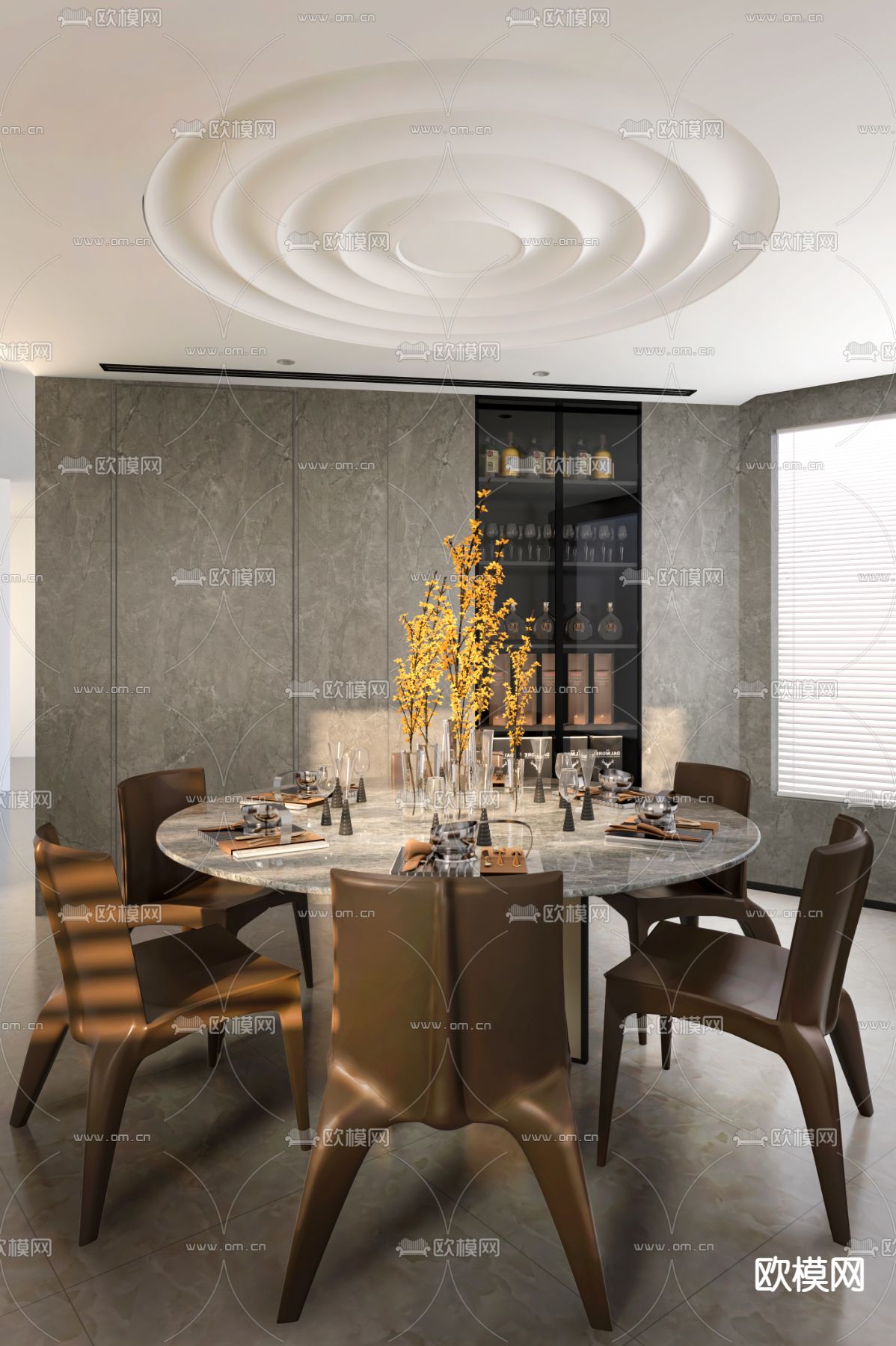 元禾大千 侘寂餐厅3d模型下载