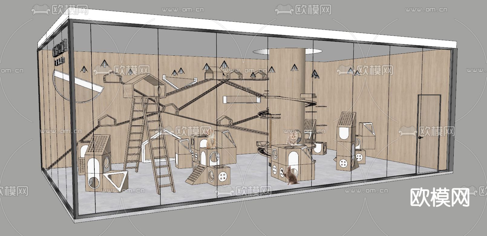 现代宠物店su模型下载（渲染图3）