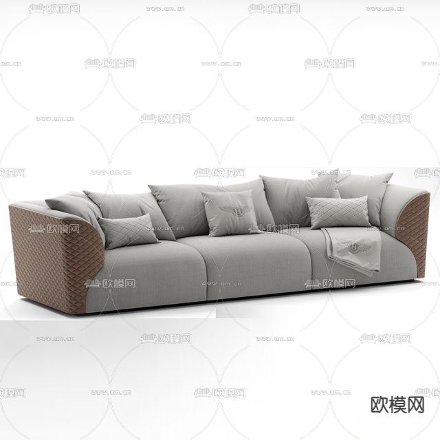 现代轻奢创意三人沙发免费3d模型下载