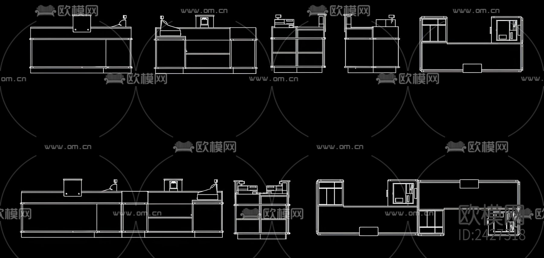 收银台cad图库下载（渲染图4）