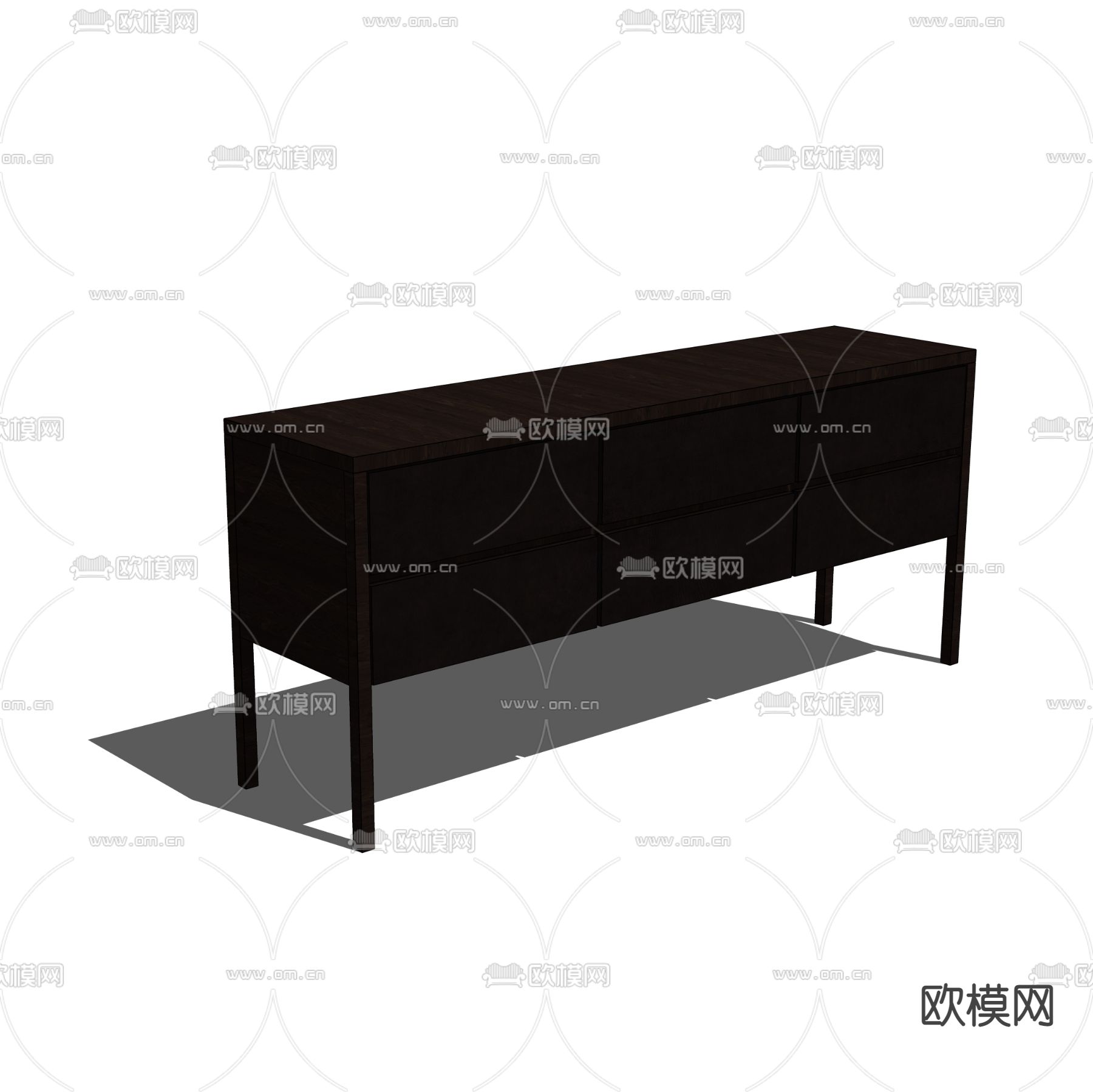 后现代玄关柜 边柜su模型下载（渲染图2）