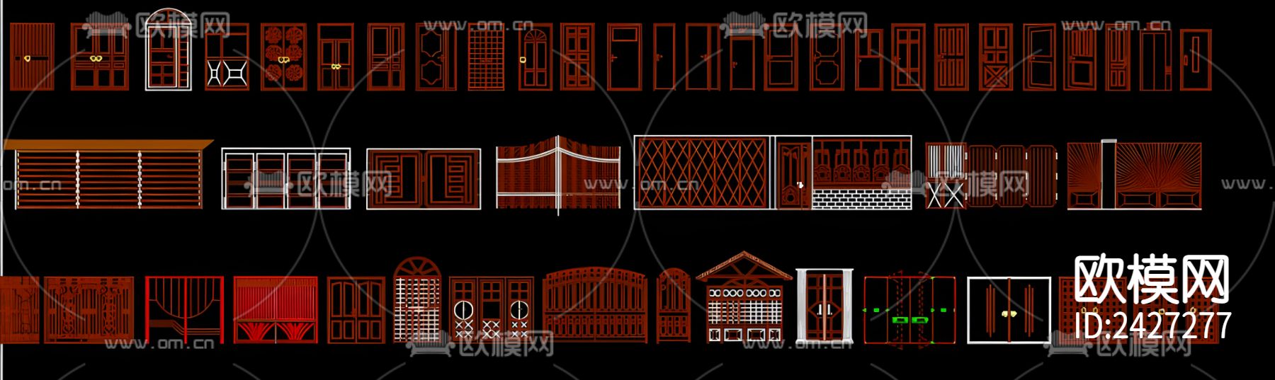 栅栏cad图库下载（渲染图2）