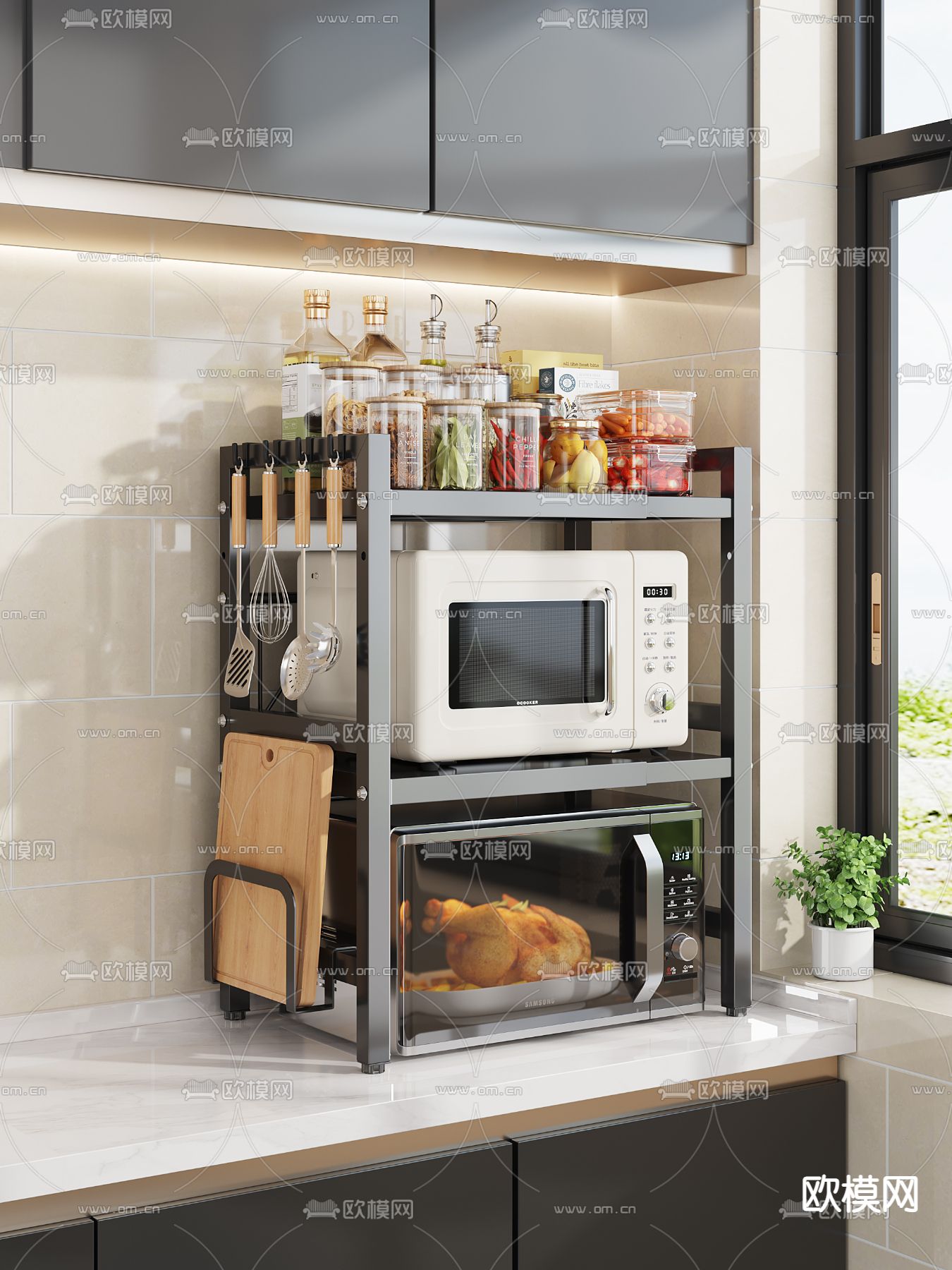 厨房置物架 厨房用品3d模型下载