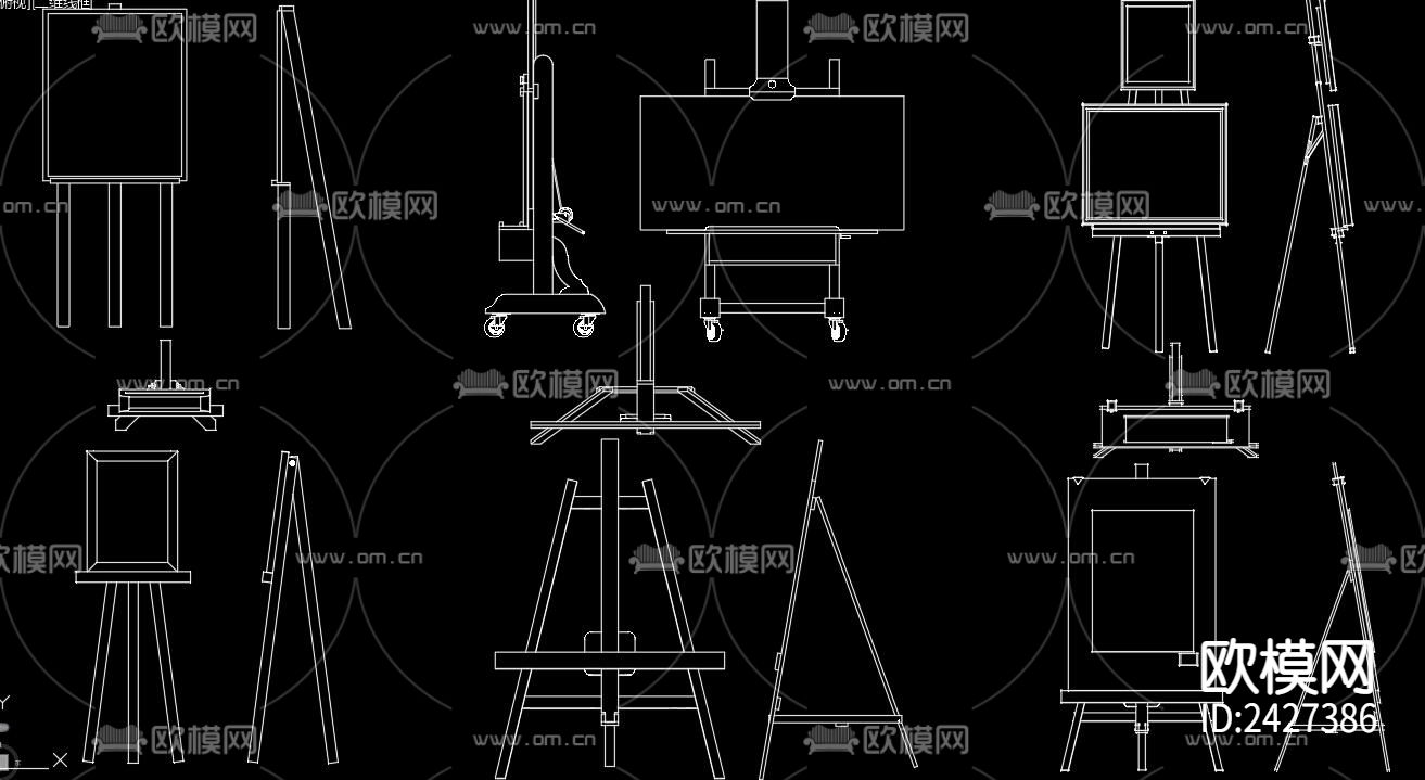 画架cad图库下载（渲染图1）