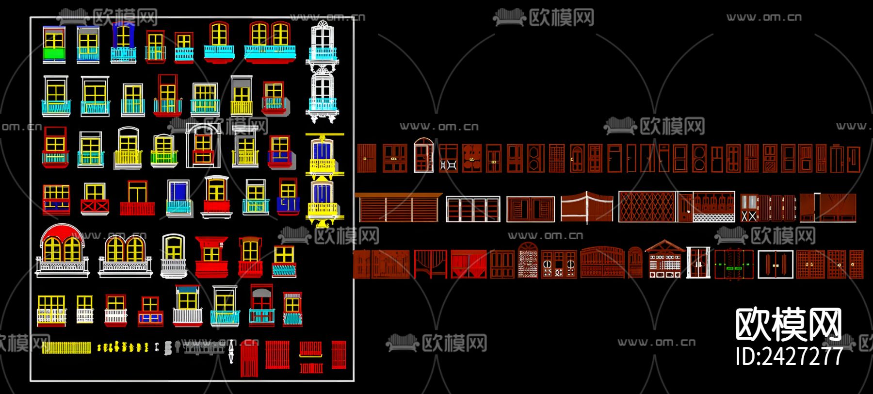 栅栏cad图库下载（渲染图4）