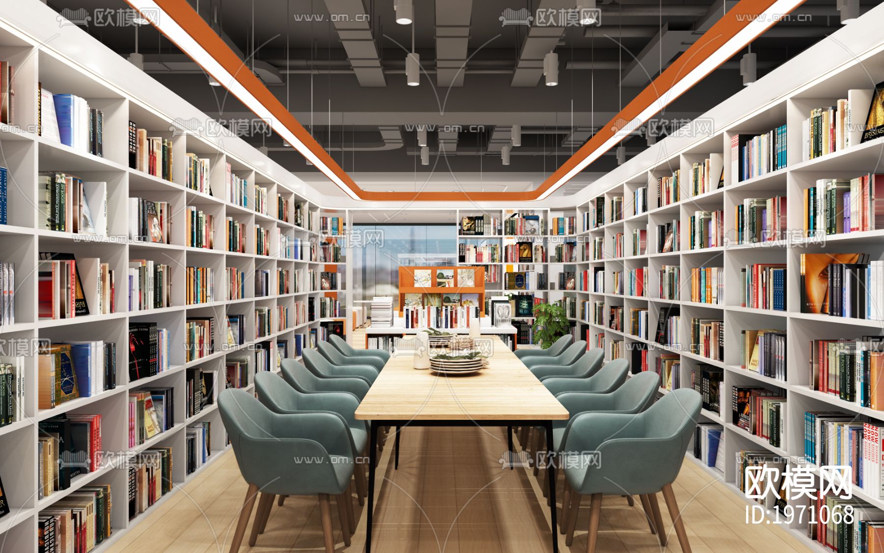 校园书店cad施工图下载（渲染图7）