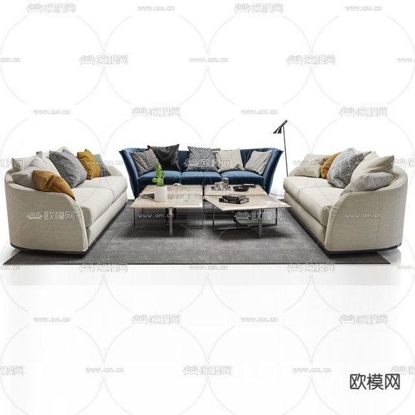 现代轻奢创意沙发组合免费3d模型下载_ID12255056_3dmax免费模型-欧模网