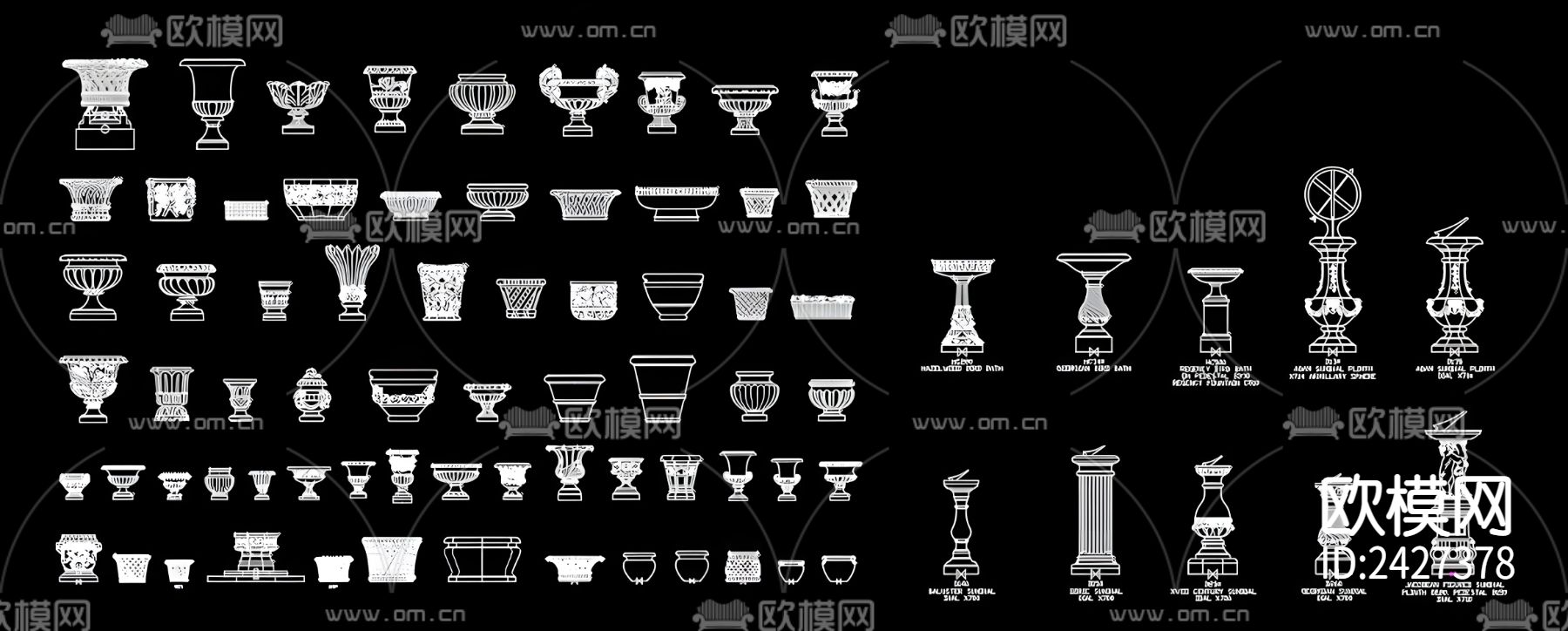 花钵cad图库下载（渲染图1）