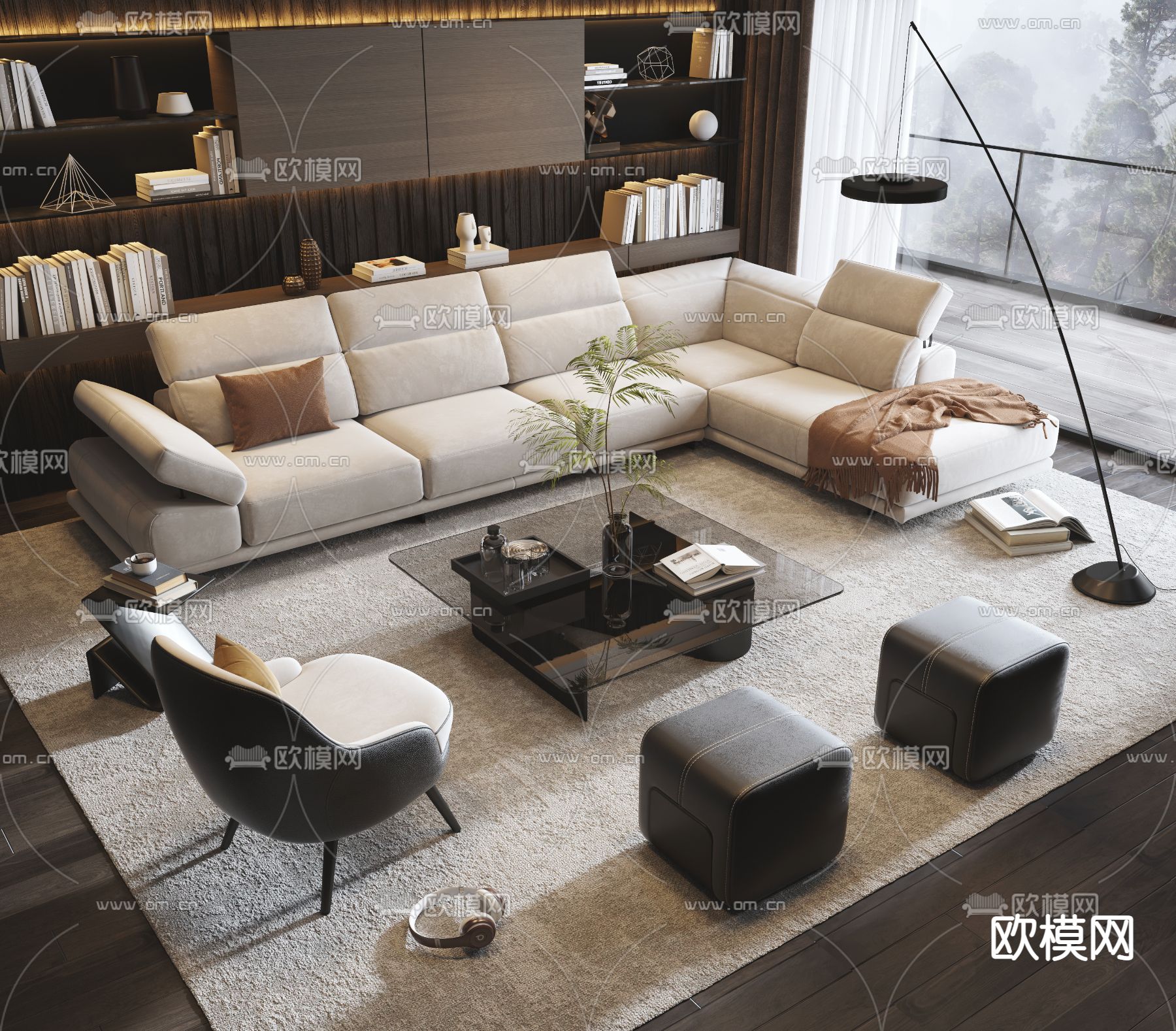 Minotti 组合沙发3d模型下载
