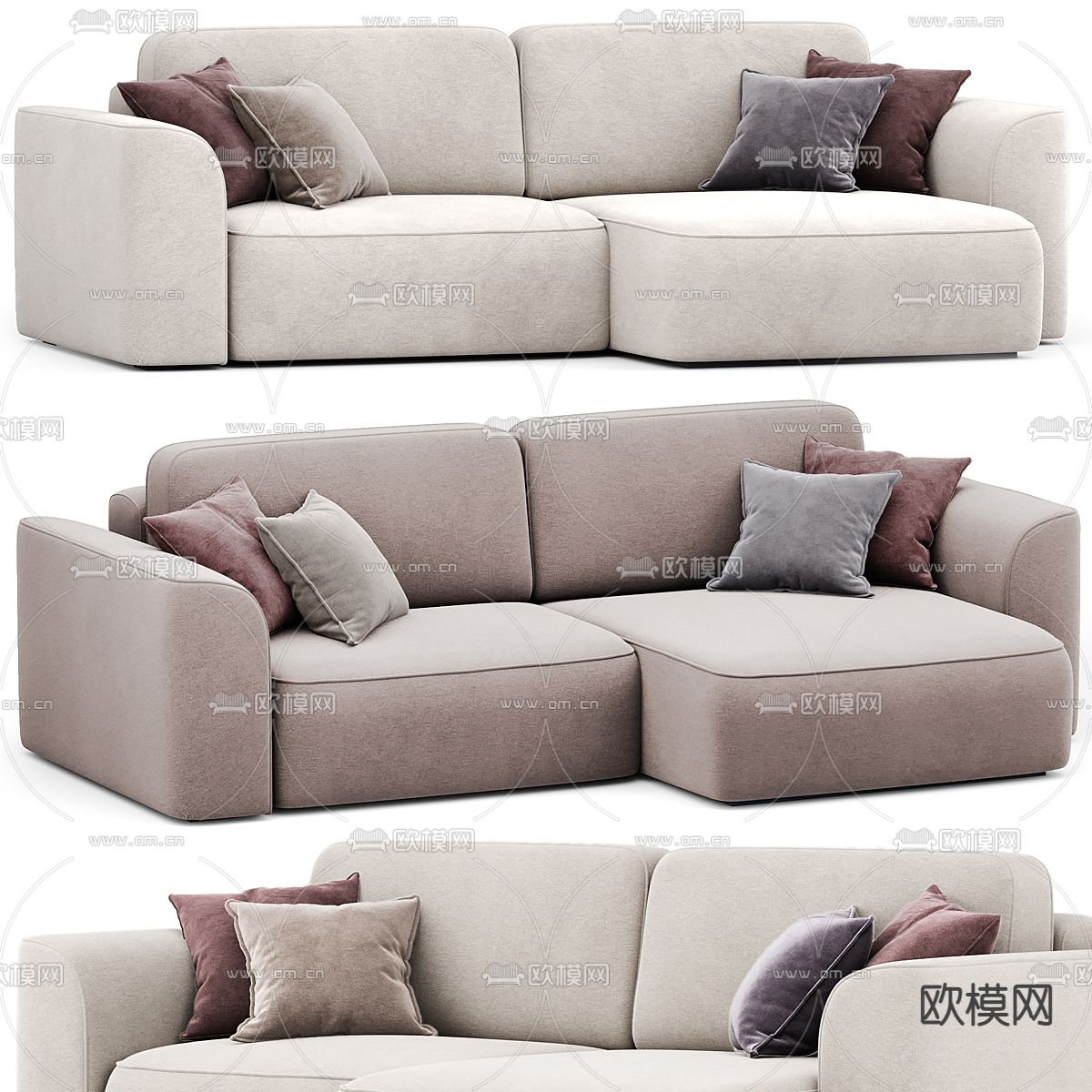 现代转角沙发3d模型下载