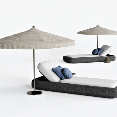  现代躺椅 户外椅su模型 