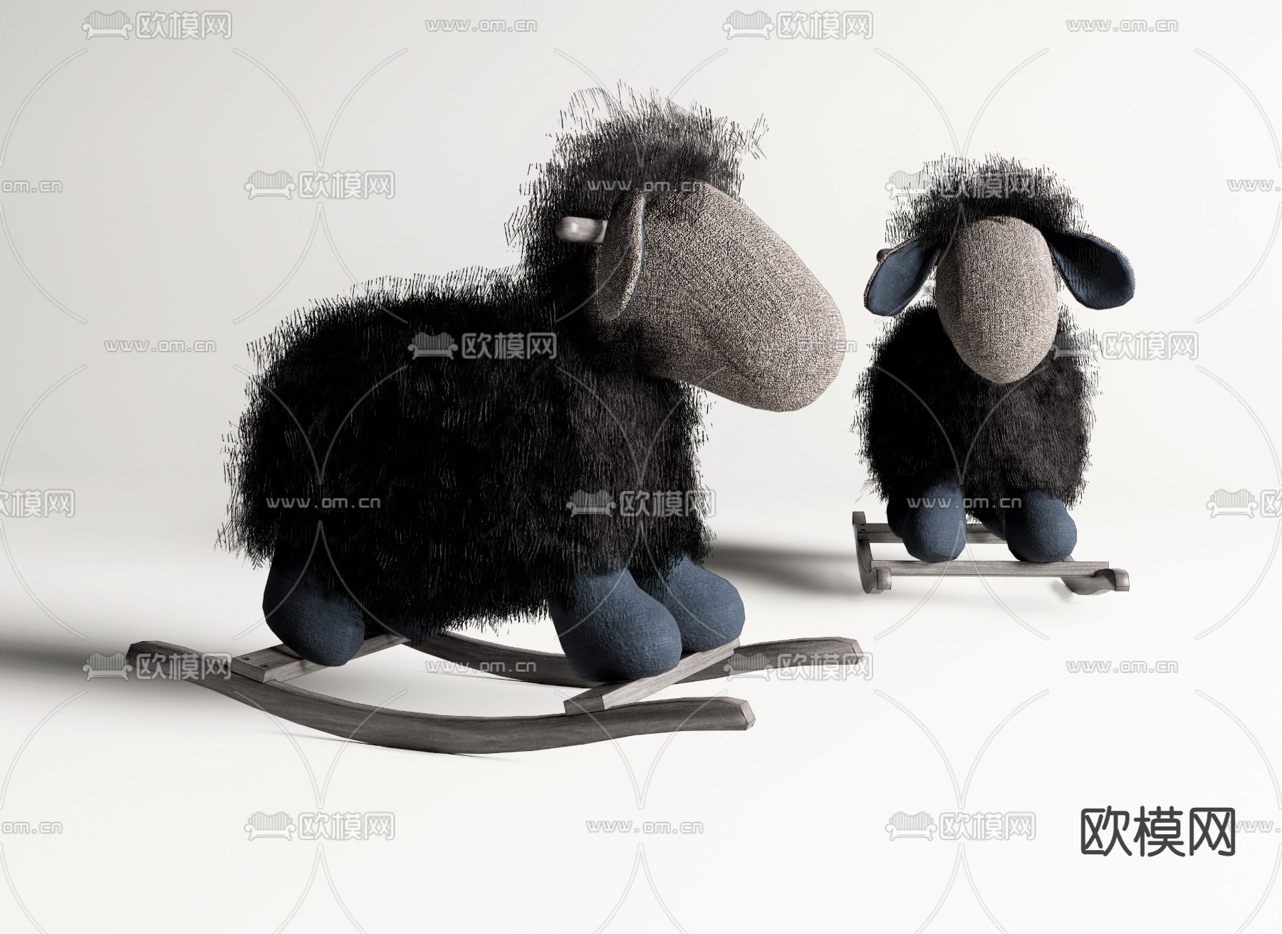 北欧儿童凳子 摇摇凳su模型下载（渲染图1）