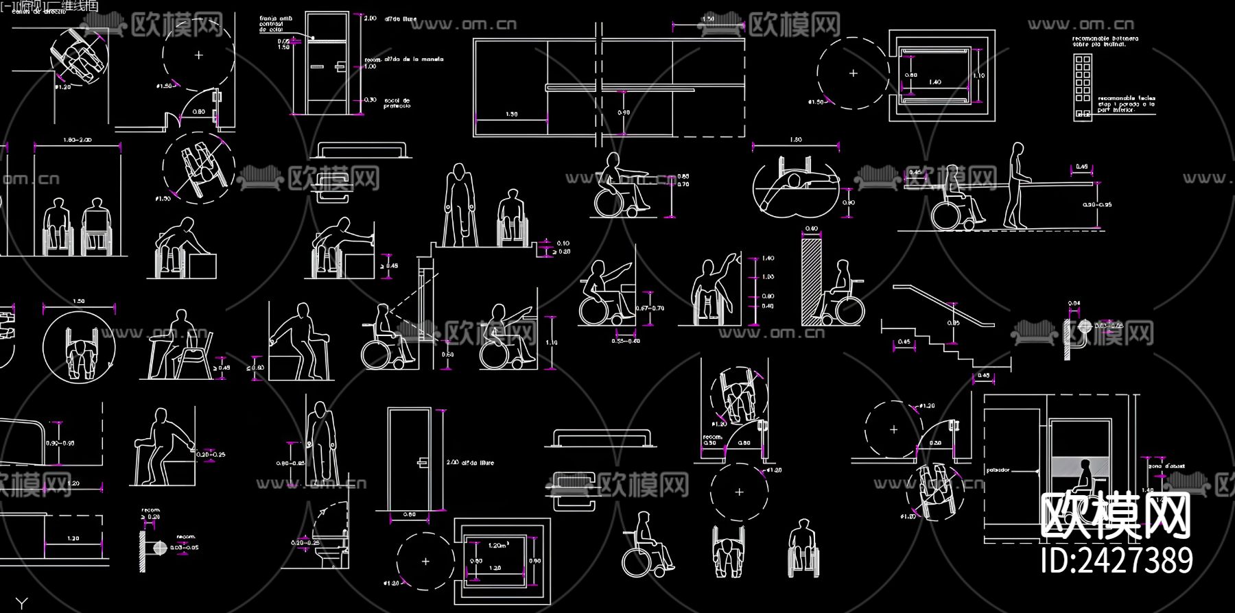 残疾人cad图库下载（渲染图3）
