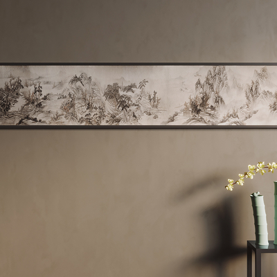  新中式装饰画su模型 