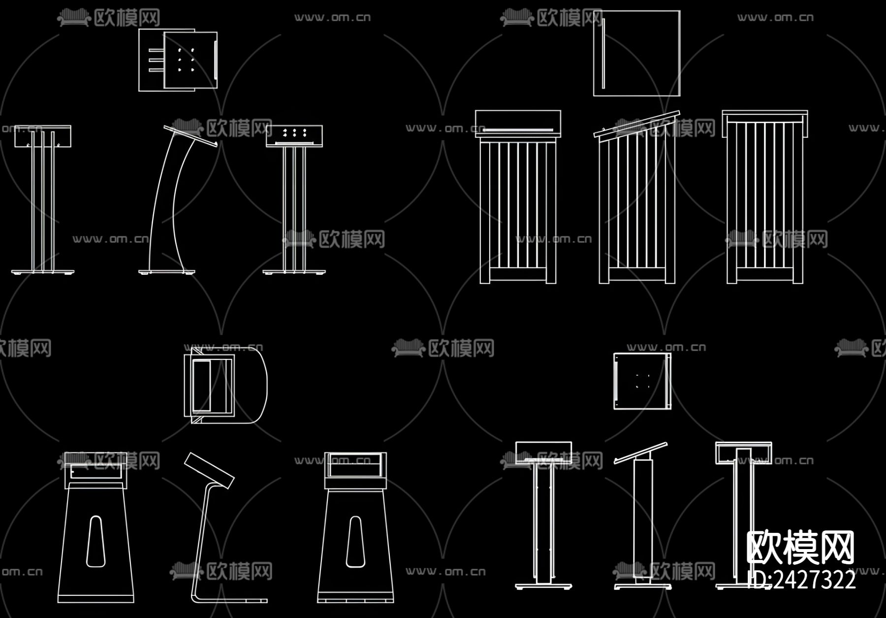 演讲台cad图库下载（渲染图6）