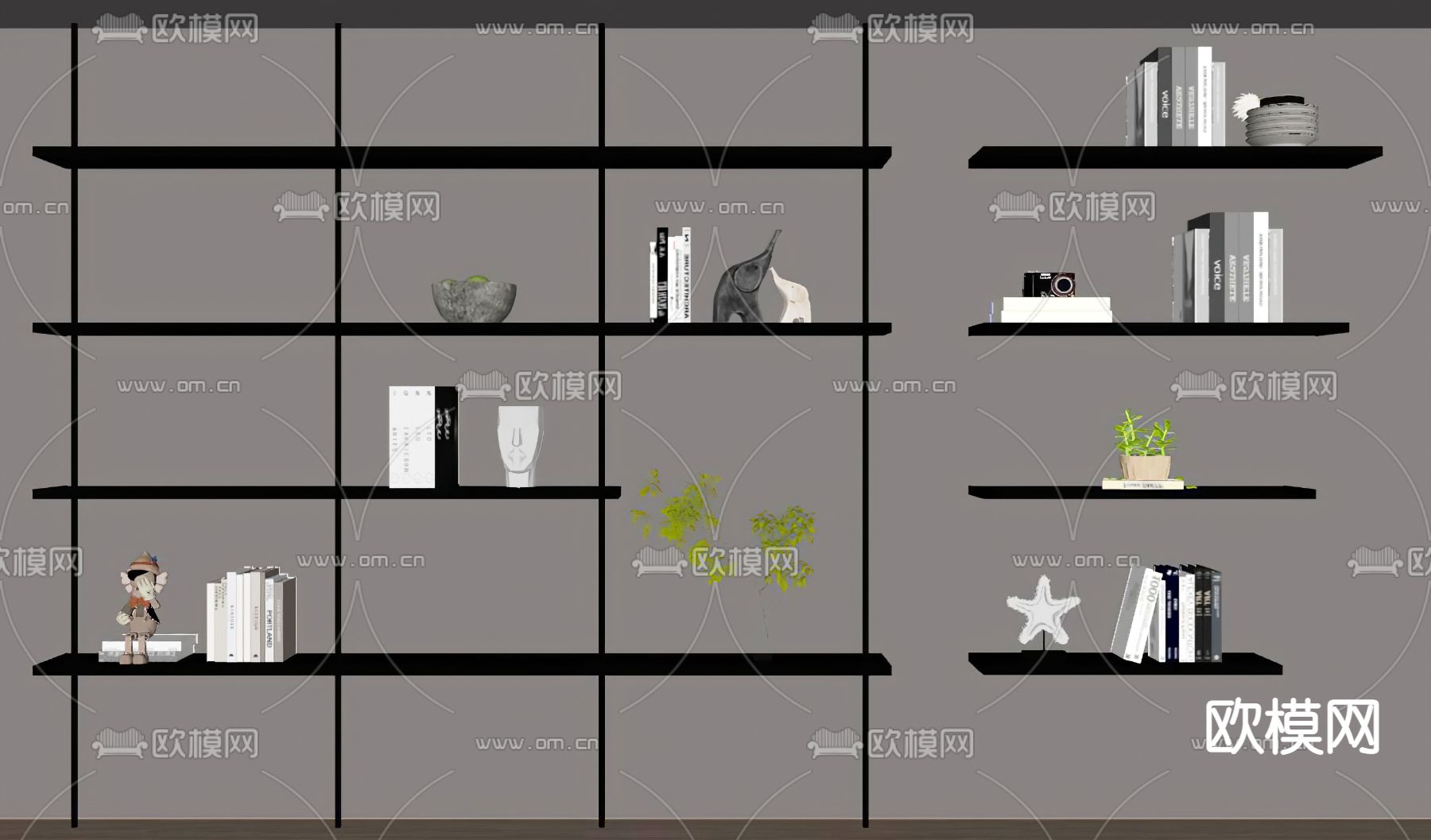 壁柜 置物架su模型下载（渲染图2）