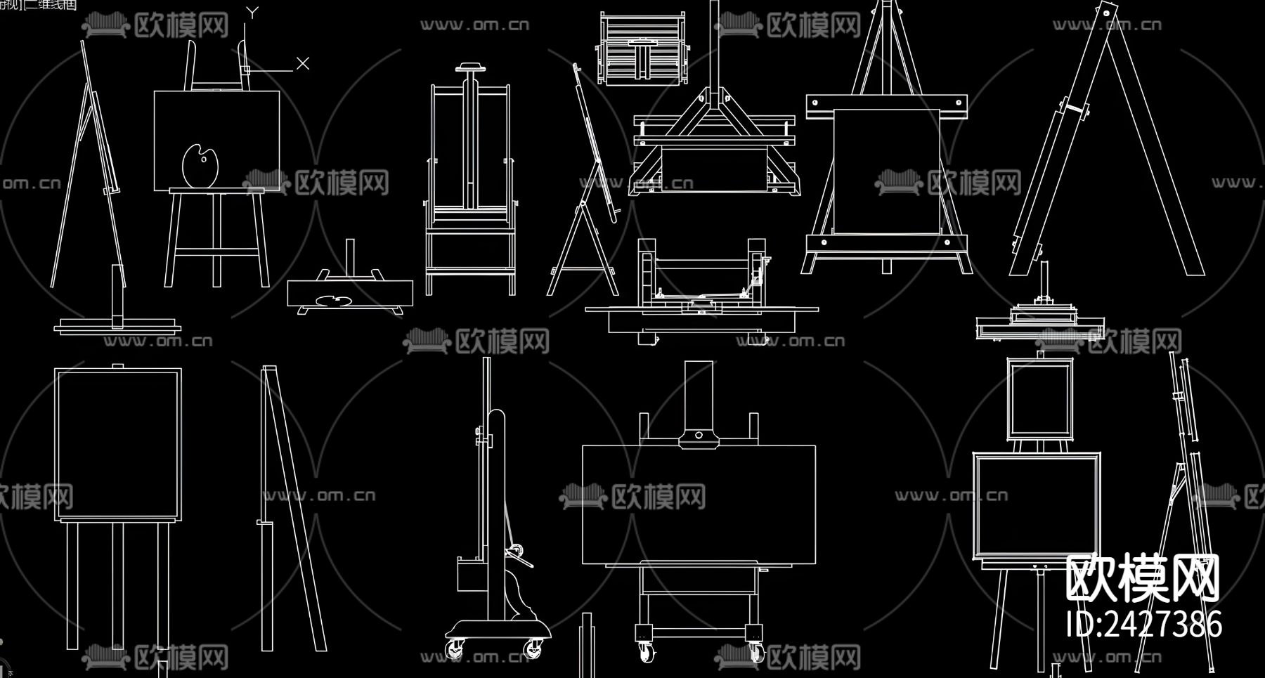 画架cad图库下载（渲染图5）