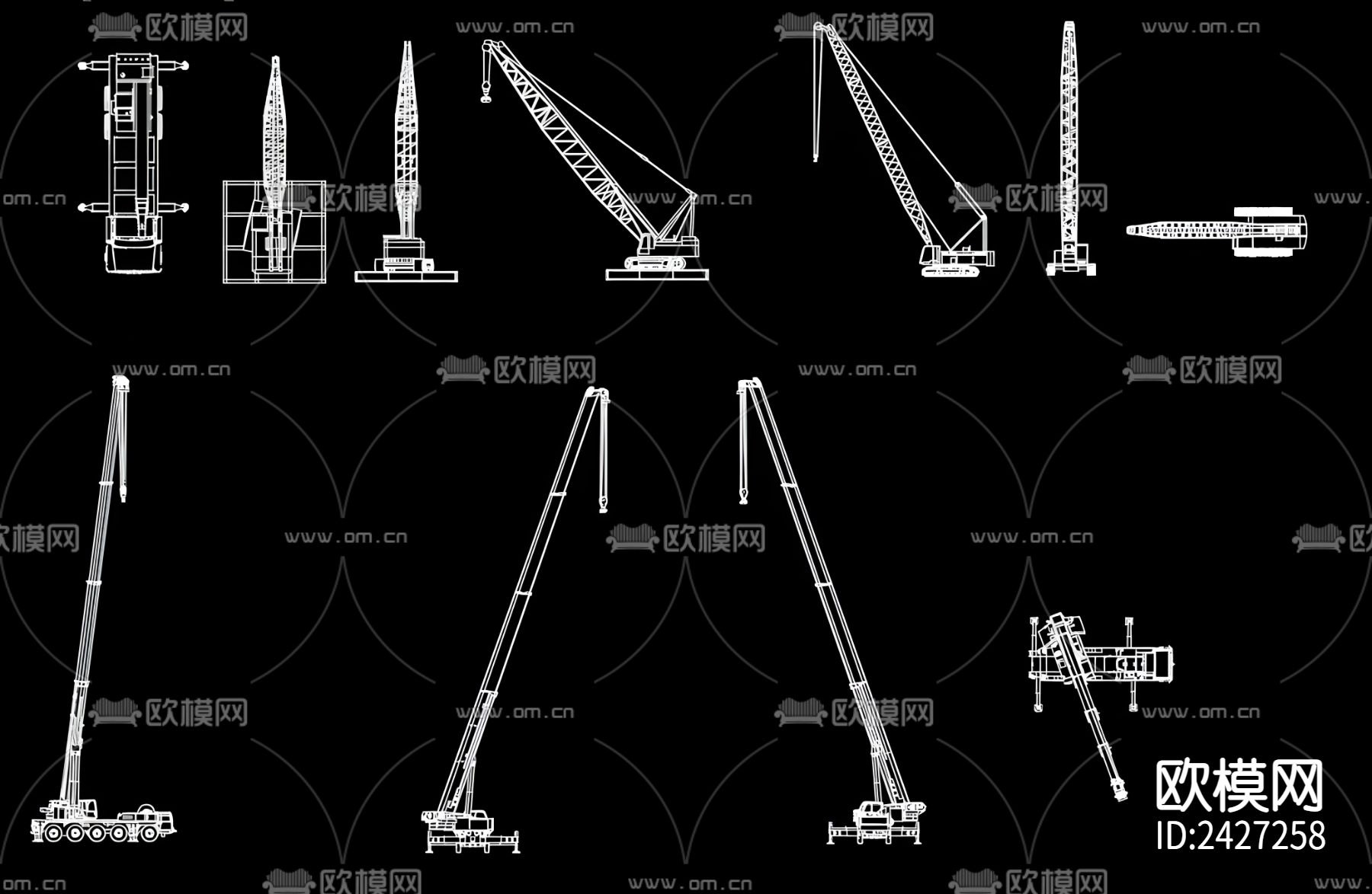 塔吊cad图库下载（渲染图2）