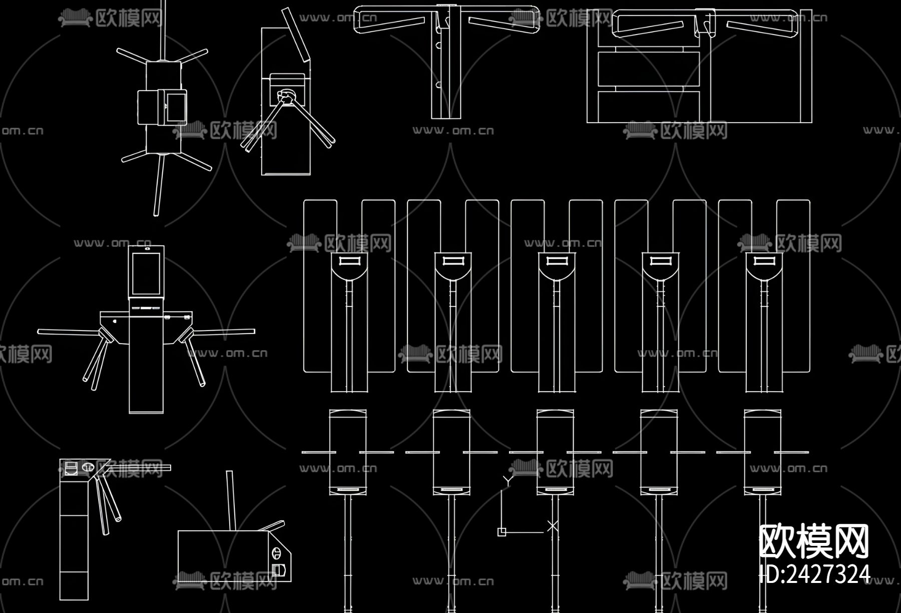 闸道cad图库下载（渲染图3）