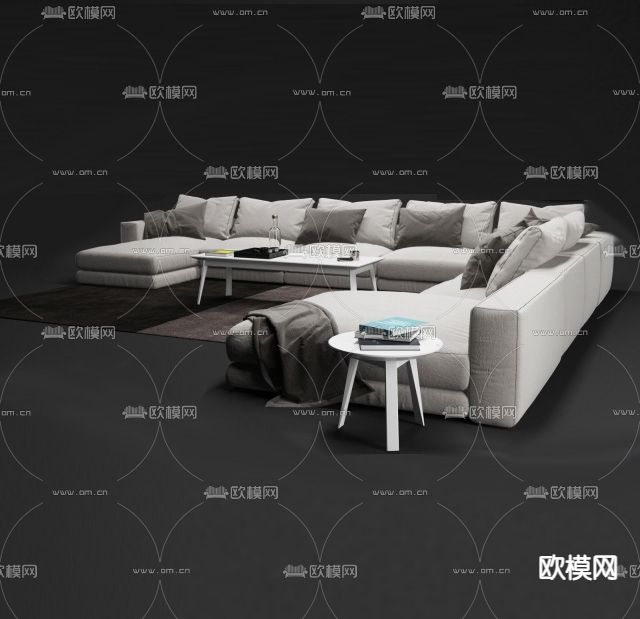 现代轻奢创意沙发组合免费3d模型下载_ID12254277_3dmax免费模型-欧模网