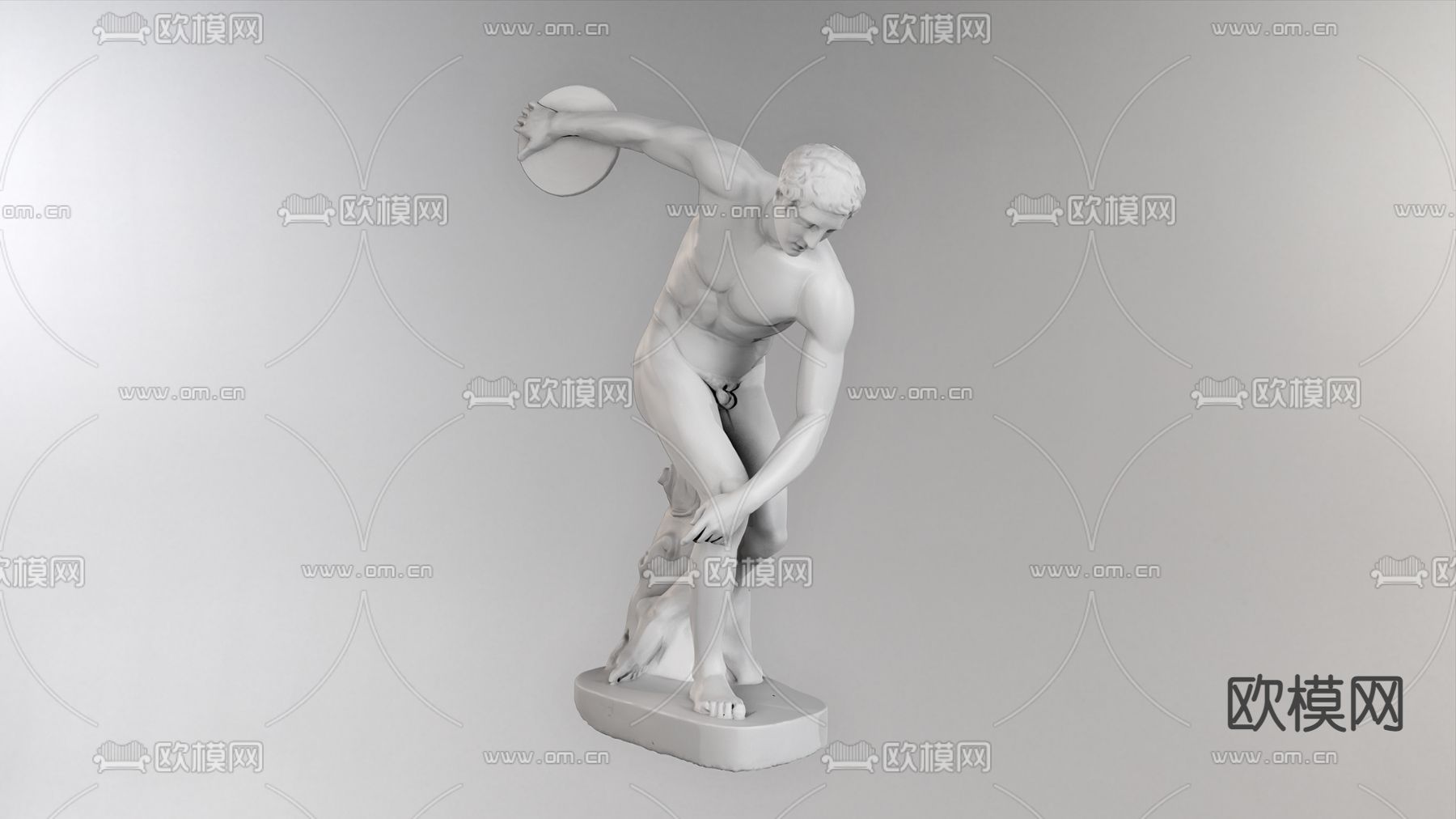 欧式古典人物雕像su模型下载（渲染图1）