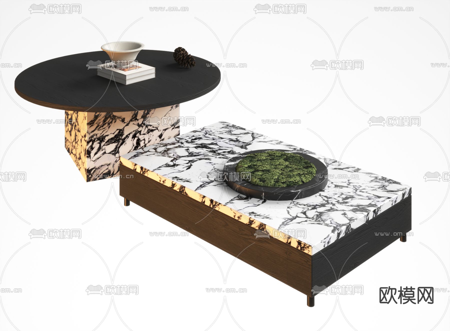 大理石茶几3d模型下载